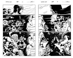 Fantastic Four #569 pages 12 & 13 by Stuart Immonen & Scott Hanna Comic Art